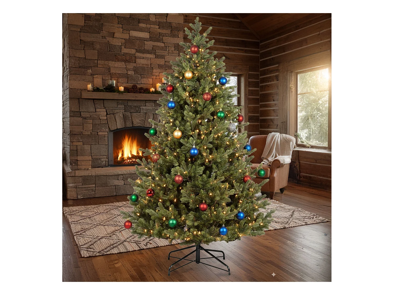 Lake - Árbol de Navidad tradicional en PE Ø132x180H, 513 puntas