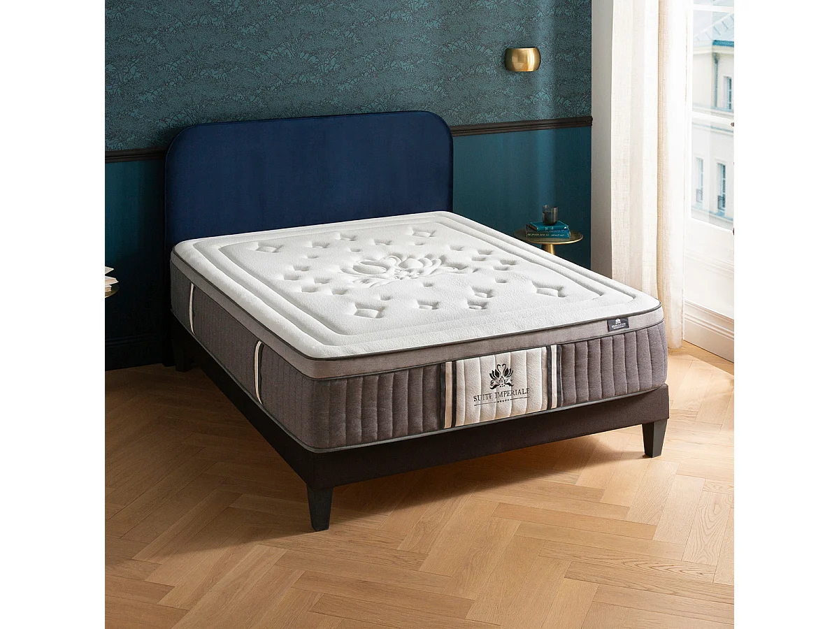 Ensemble Suite Impériale 180x200 cm Matelas Ressorts ensachés + Sommier Bois