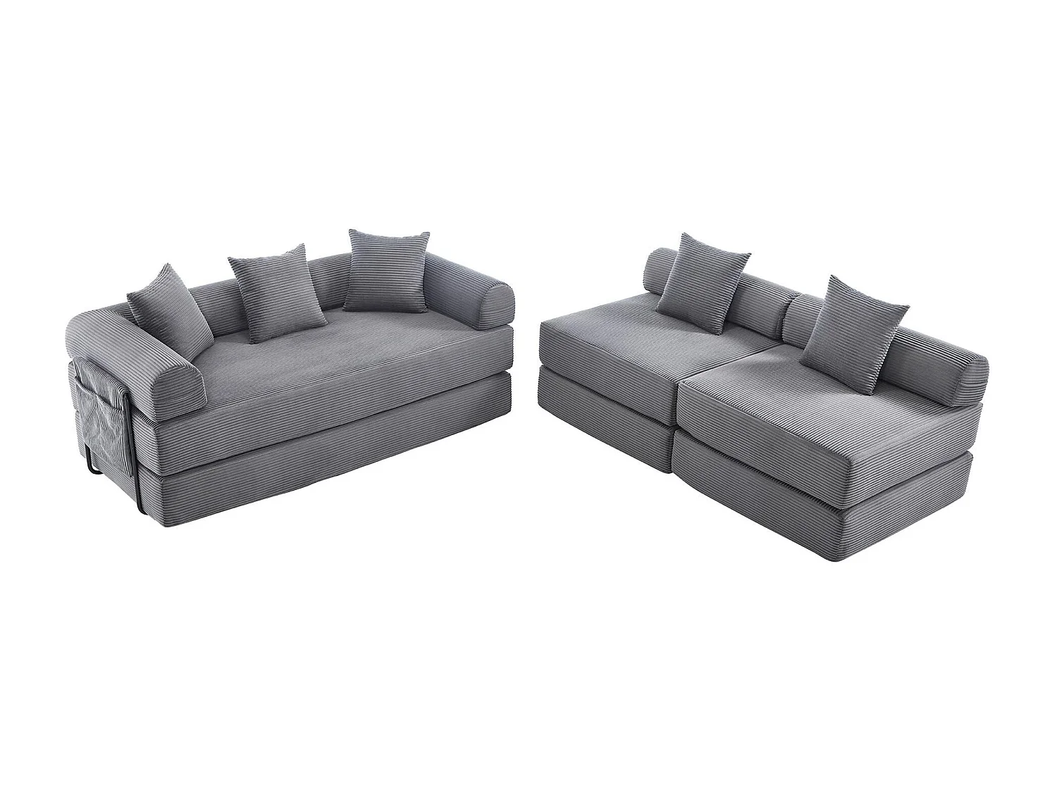 Kaleido 3.0 - 5-zits modulaire bank - Omvormbare bank met extern metalen frame - Onbeperkte doe-het-zelfcombinaties - Ideaal voor woonkamer en kantoor