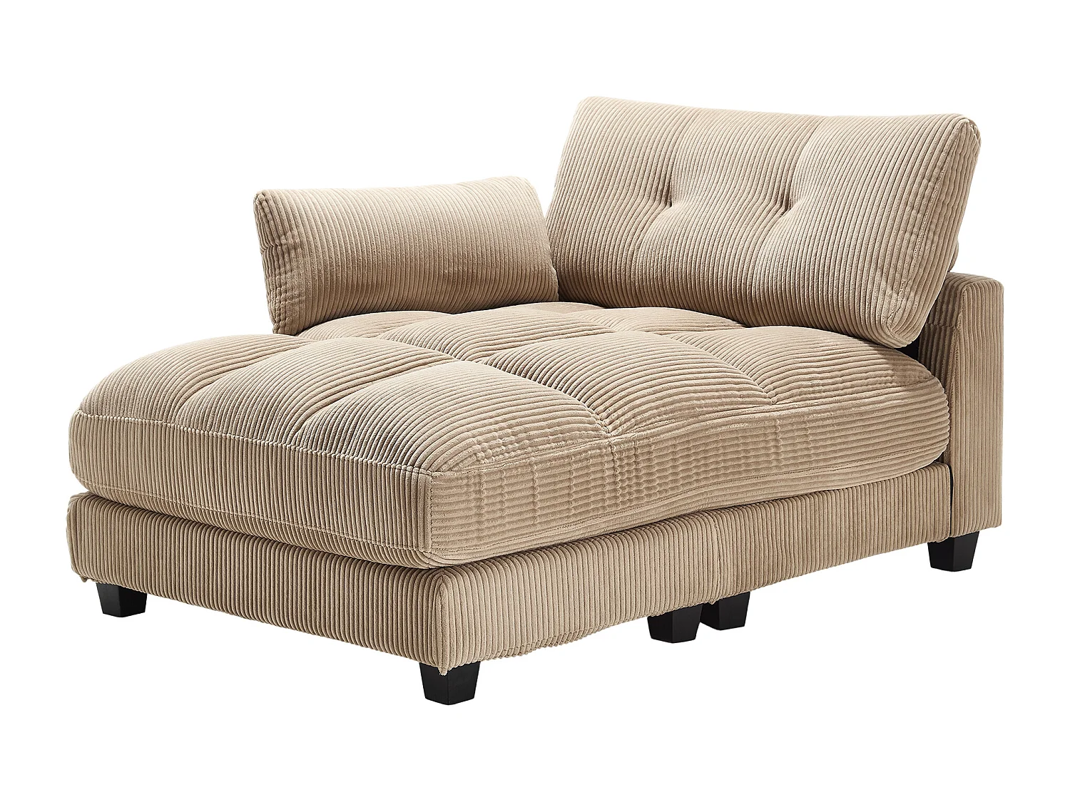 Khaki fluwelen slaapbank - met USB en bekerhouder - Multifunctioneel voor kleine ruimtes - 112x140x81cm