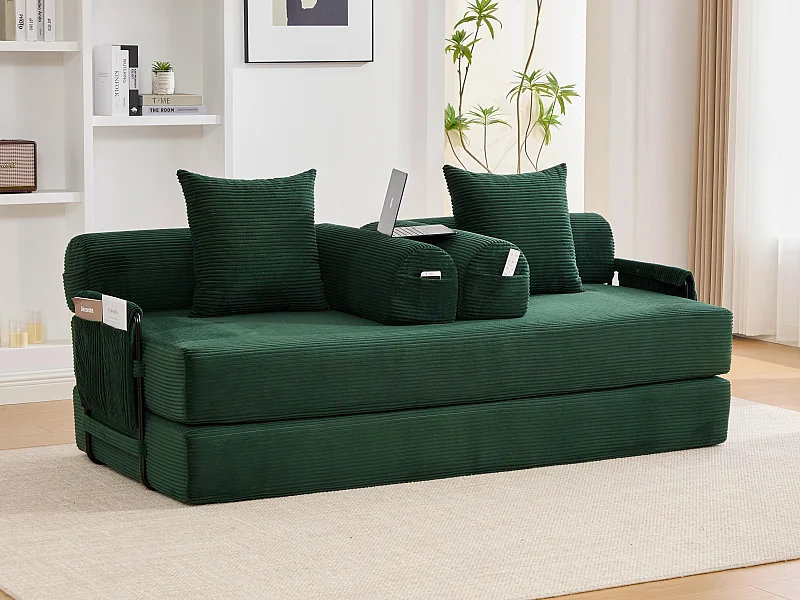 Kaleido 2.0 - Modulaire Corduroy Bank - Extern Metalen Frame - Opbergvakken en 3 Kussens Inbegrepen - Ideaal voor Woonkamer, Appartement