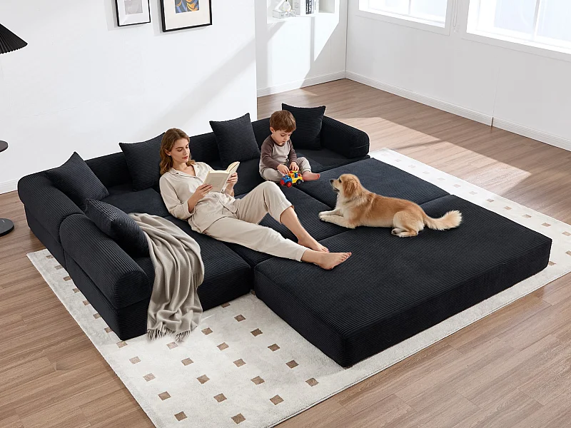 Kaleido 3.0 - 5-zits modulaire bank - Omvormbare bank met extern metalen frame - Onbeperkte doe-het-zelfcombinaties - Ideaal voor woonkamer en kantoor