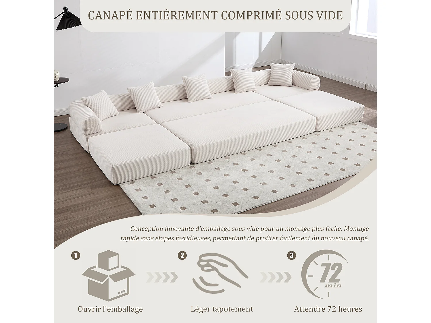 Kaleido 3.0 - Modulaire bank met 5 zitplaatsen - Omvormbare bank met extern metalen frame - Onbeperkte doe-het-zelfcombinaties - Ideaal voor woonkamer en kantoor