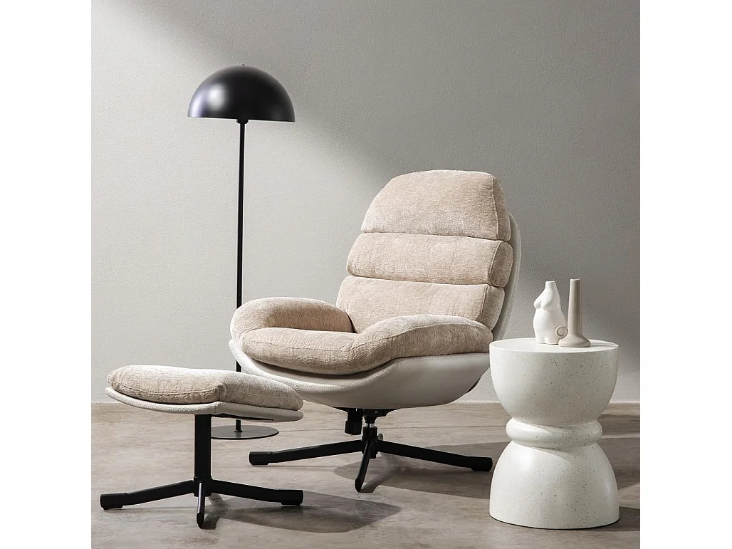 Chaise pivotante 77,5x90x102 cm beige Uno