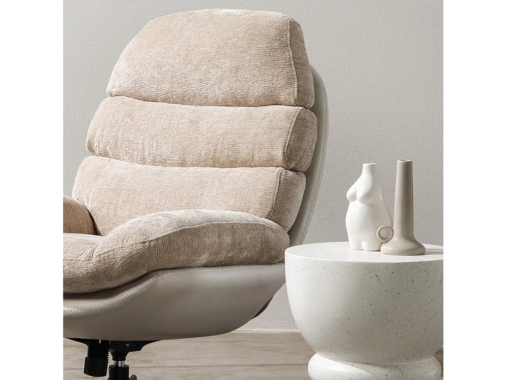 Chaise pivotante 77,5x90x102 cm beige Uno