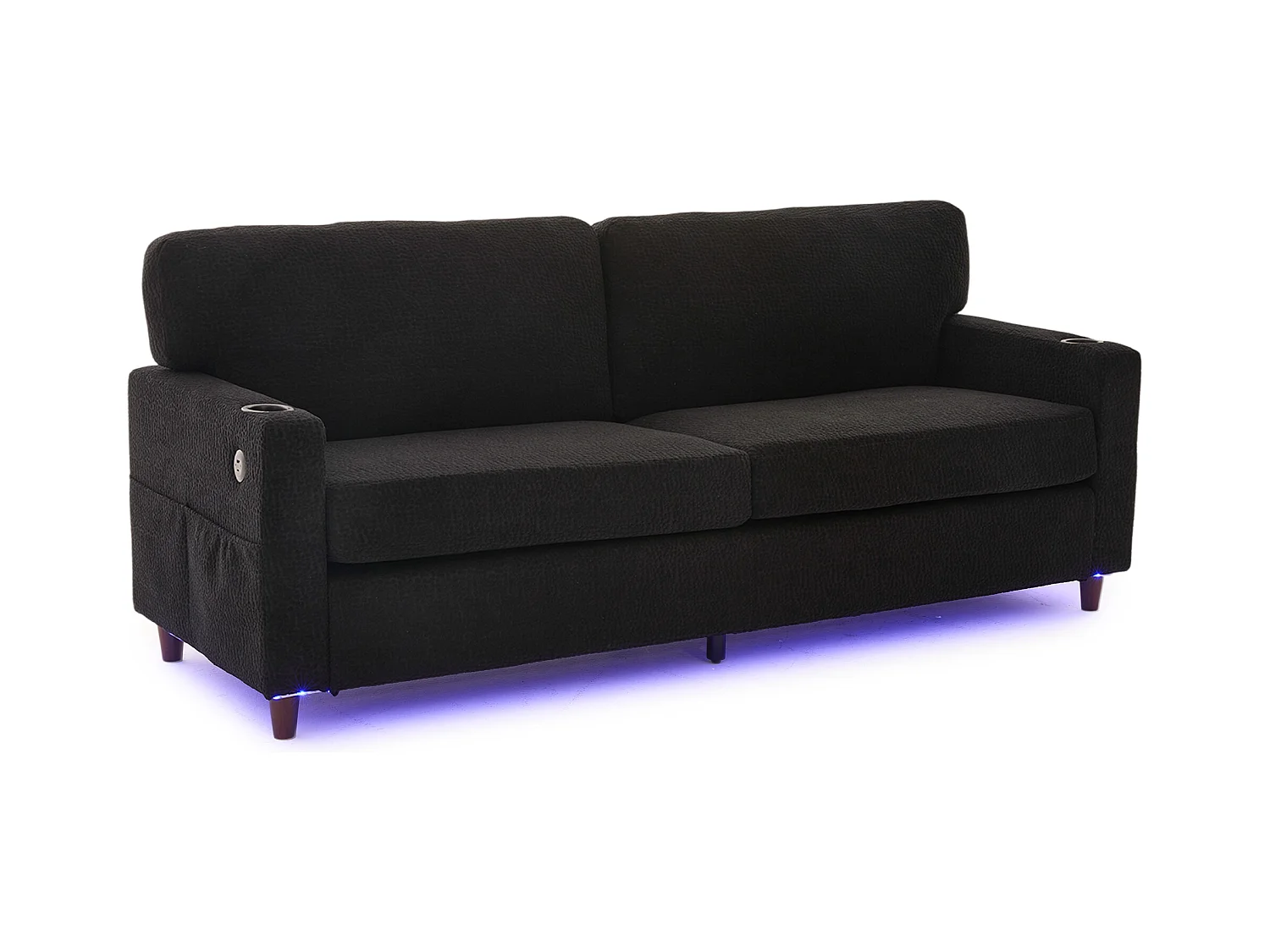 Comfortabele 2-zitsbank - Chenille Fluwelen Bank met USB/Type-C Poorten en RGB LED - Afstandsbediening - Voor Woonkamer, Lounge, Kantoor