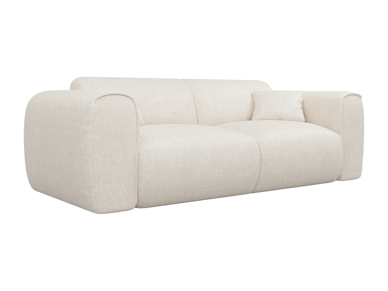 3-sitsig bäddsoffa express i beige texturtyg - 16 cm madrass med memoryfoam POGNIA