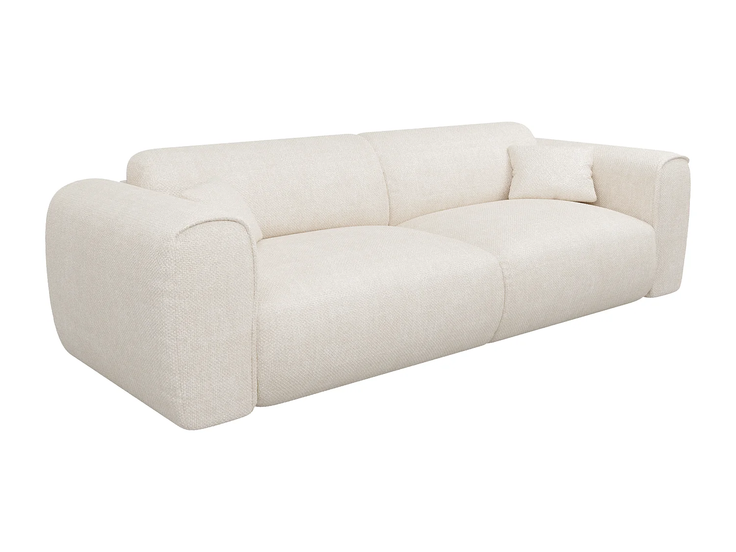 4-sitsig bäddsoffa express i beige texturerat tyg - 16 cm madrass med memoryskum POGNIA
