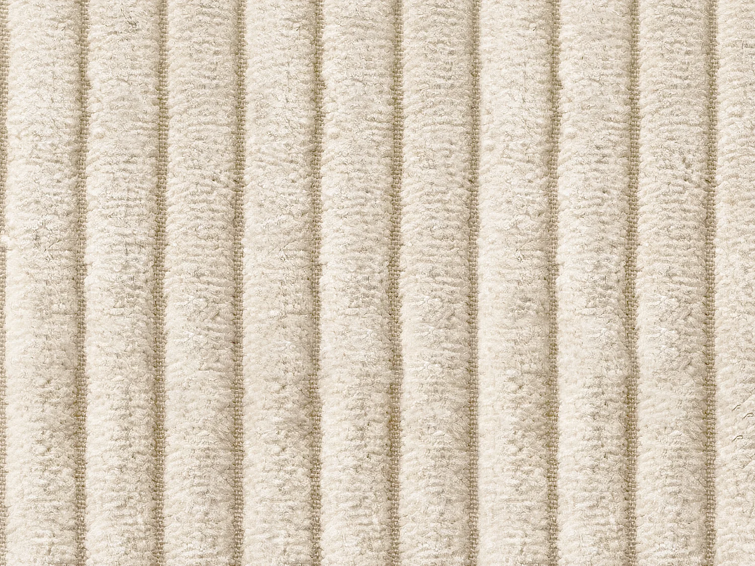 Canapé 4 places convertible express en velours côtelé beige - Matelas 16 cm avec mémoire de forme POGNIA