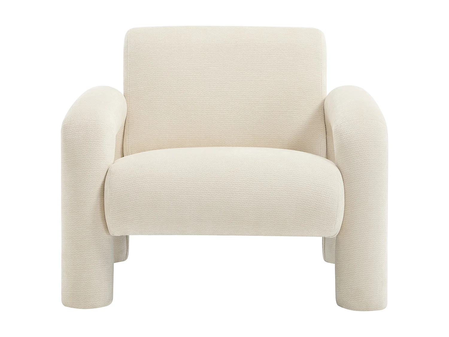 Fauteuil en tissu texturé beige OLIVRA