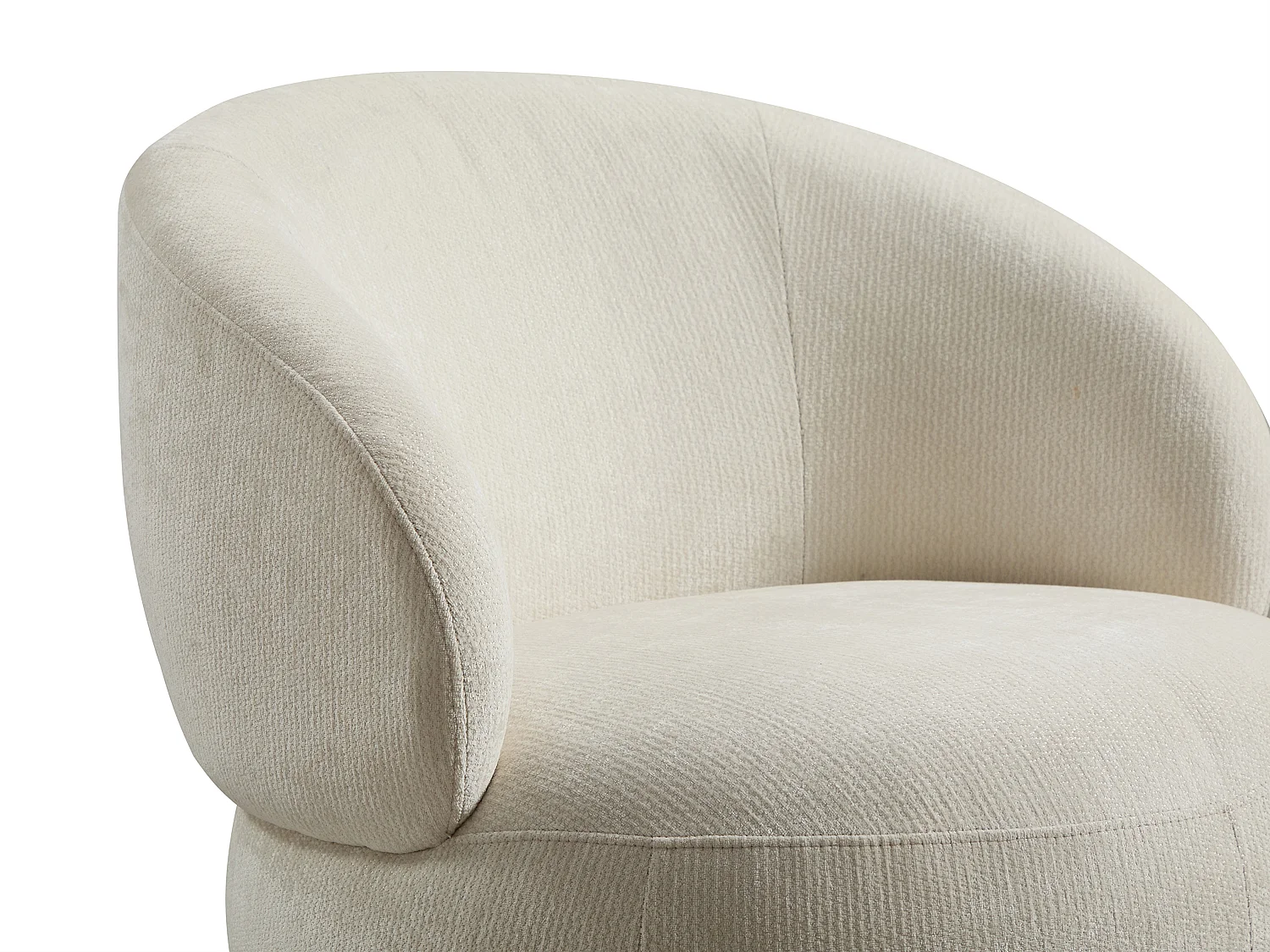 Fauteuil rotatif en tissu texturé beige LACAZO