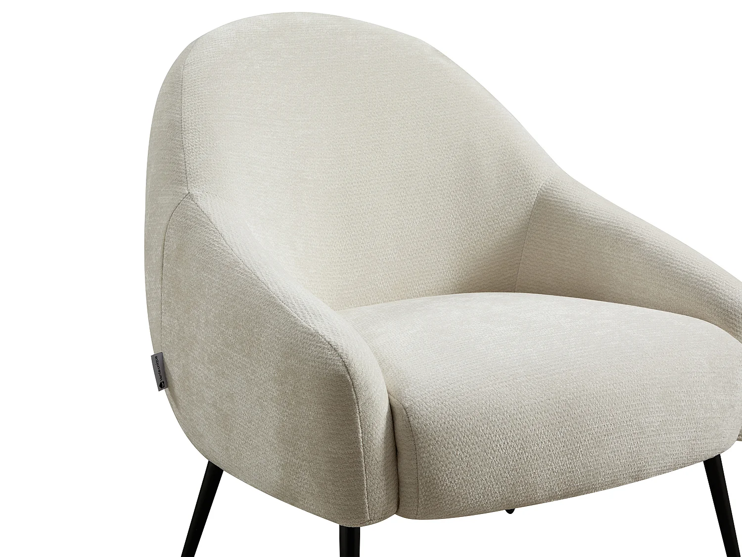 Fauteuil en tissu texturé beige RIBEDI