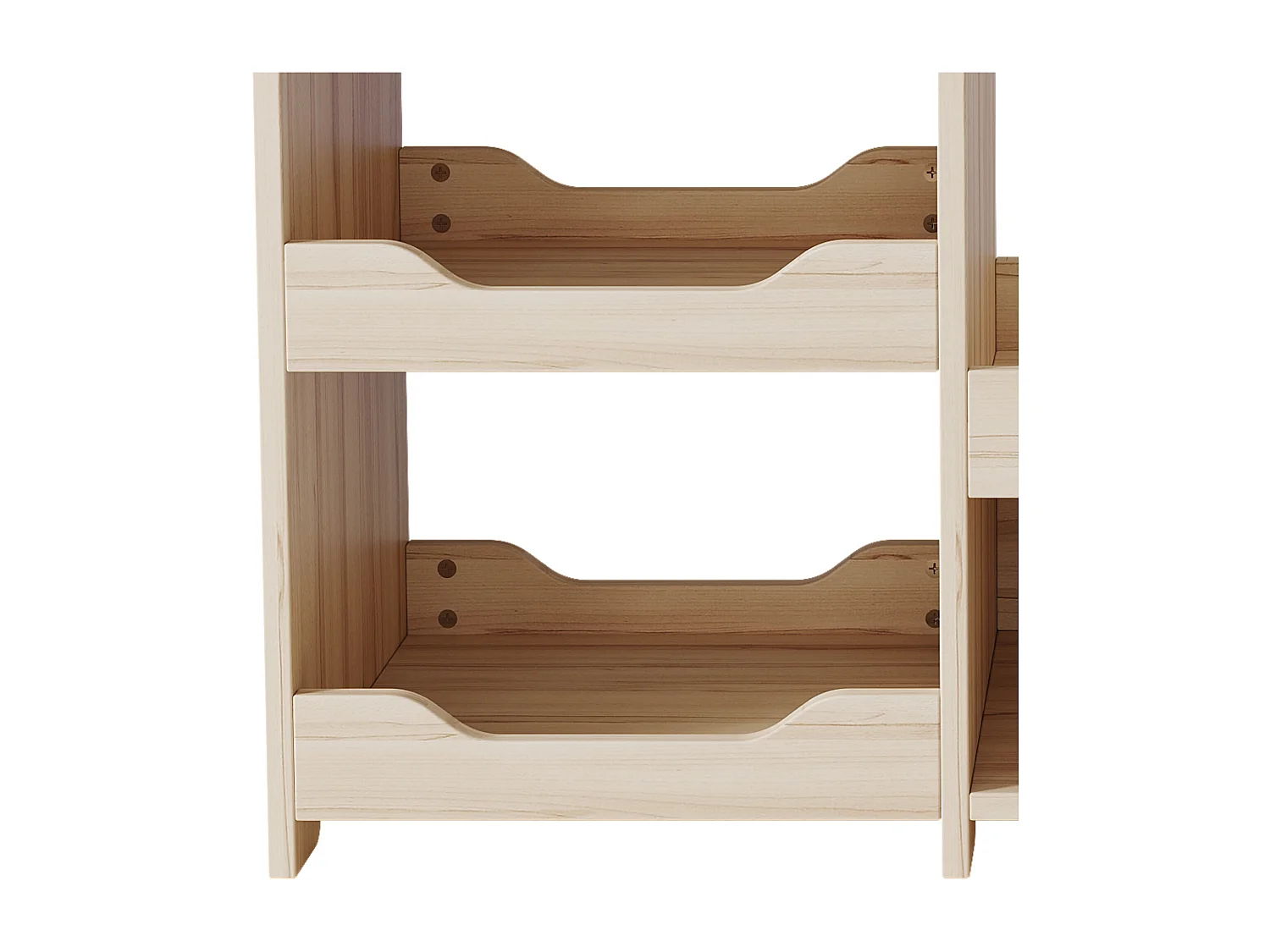 Armadio bambini 110x39x110 cm - con stanga per appendere vestiti - con 4 ripiani - MDF - Naturale