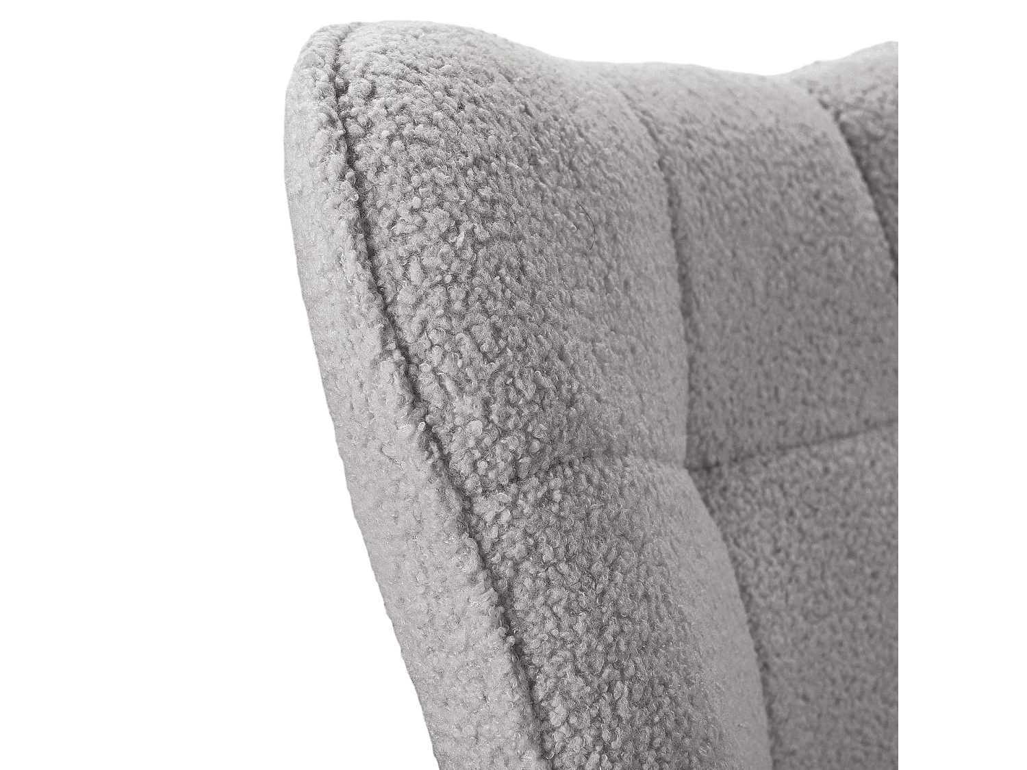 Fauteuil à bascule en velours gris clair – Rocking chair scandinave avec pieds en bois massif