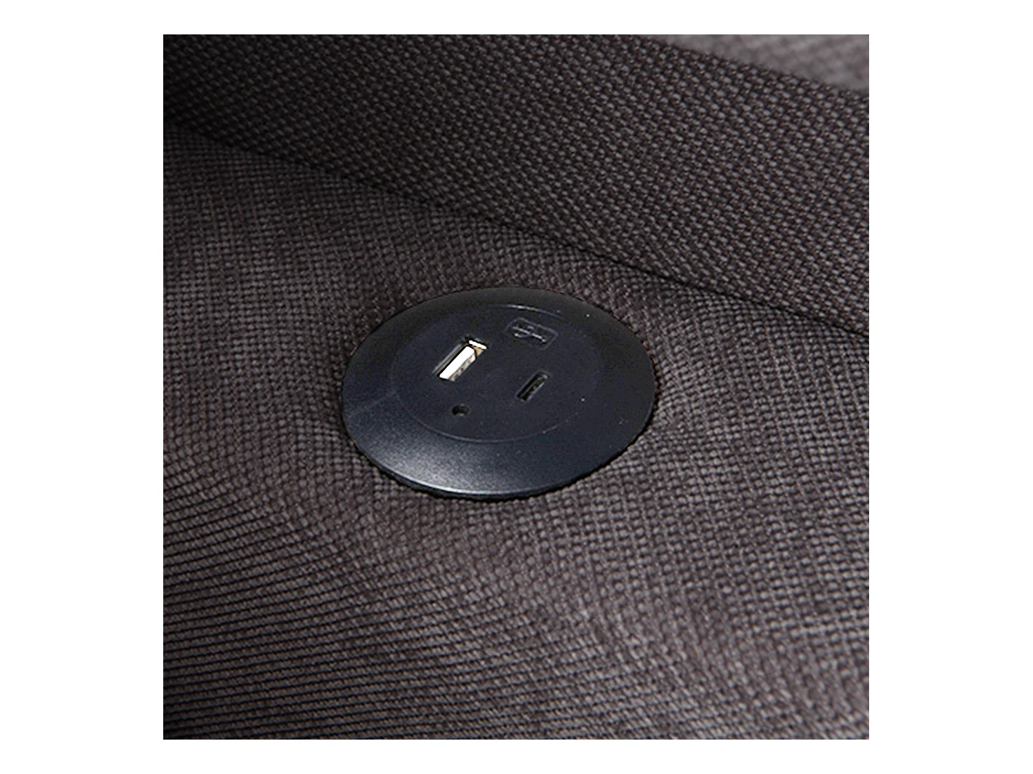 Canapé-lit multifonction - dossier réglable - accoudoirs avec bandes lumineuses LED - Port USB/Type-C - Gris Foncé