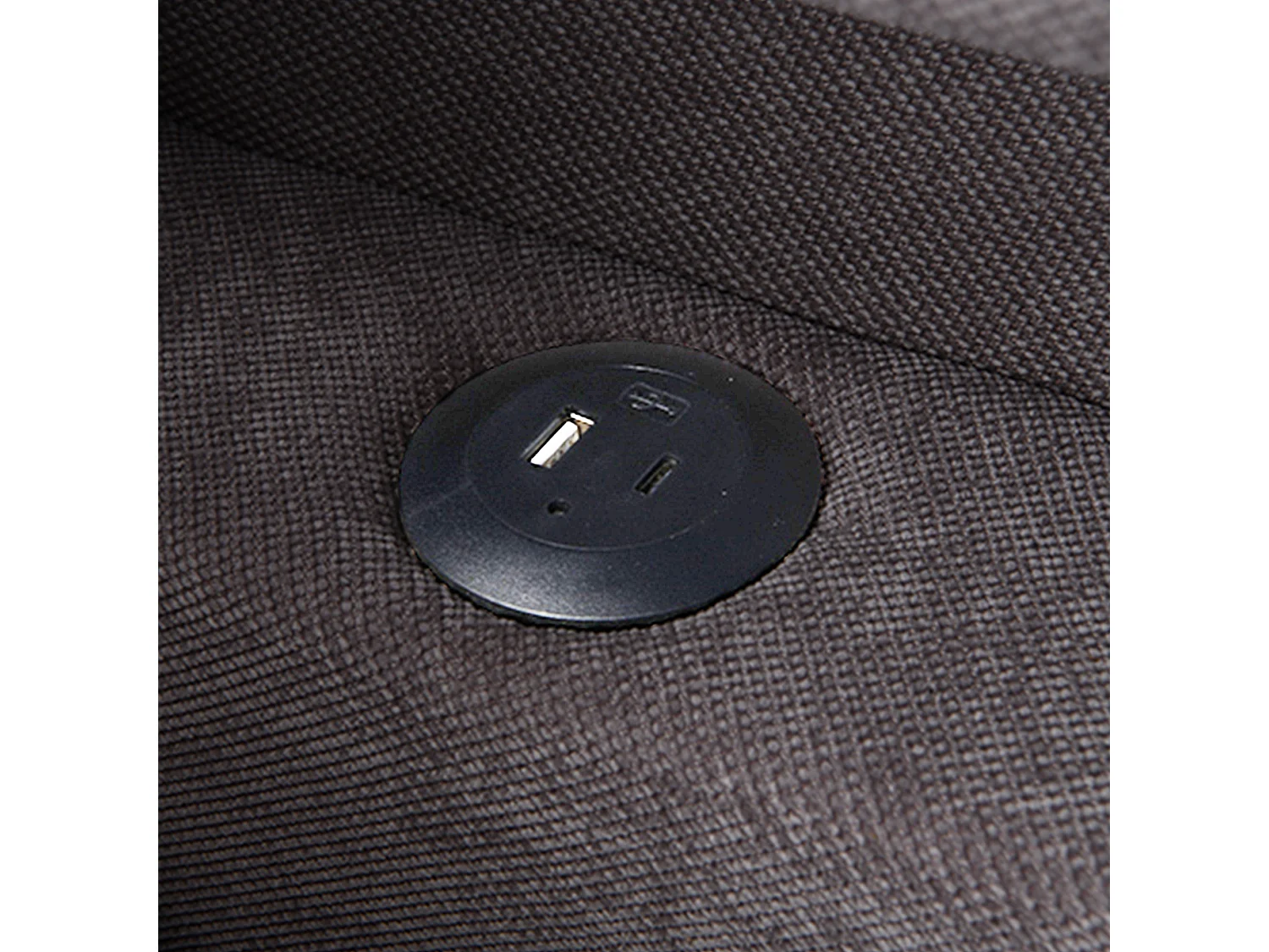 Divano letto multifunzione - schienale regolabile - braccioli con strisce luminose LED - Porta USB/Type-C - Grigio Scuro