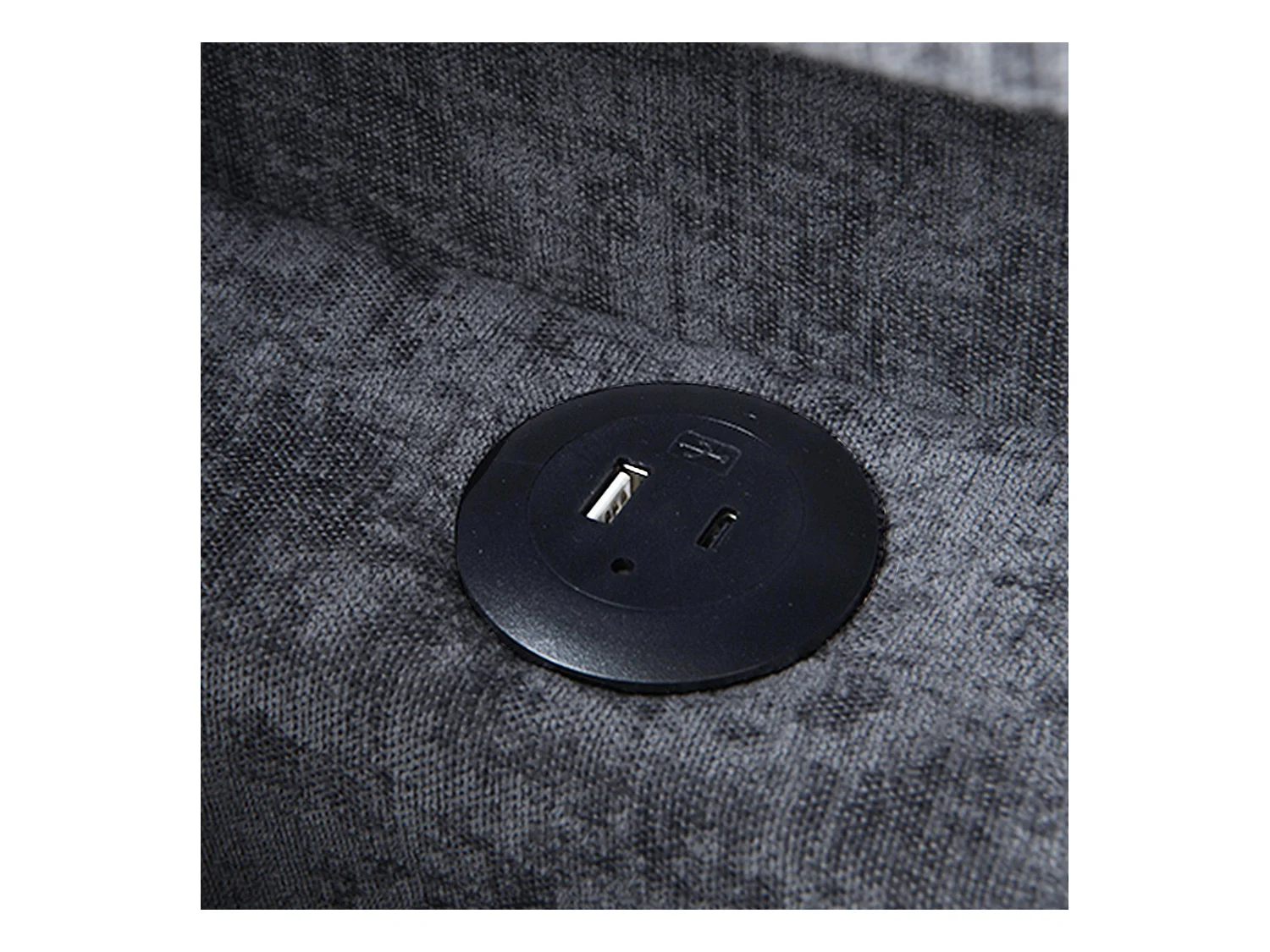 Canapé-lit multifonction - dossier réglable - accoudoirs avec bandes lumineuses LED - Port USB/Type-C - Gris Clair