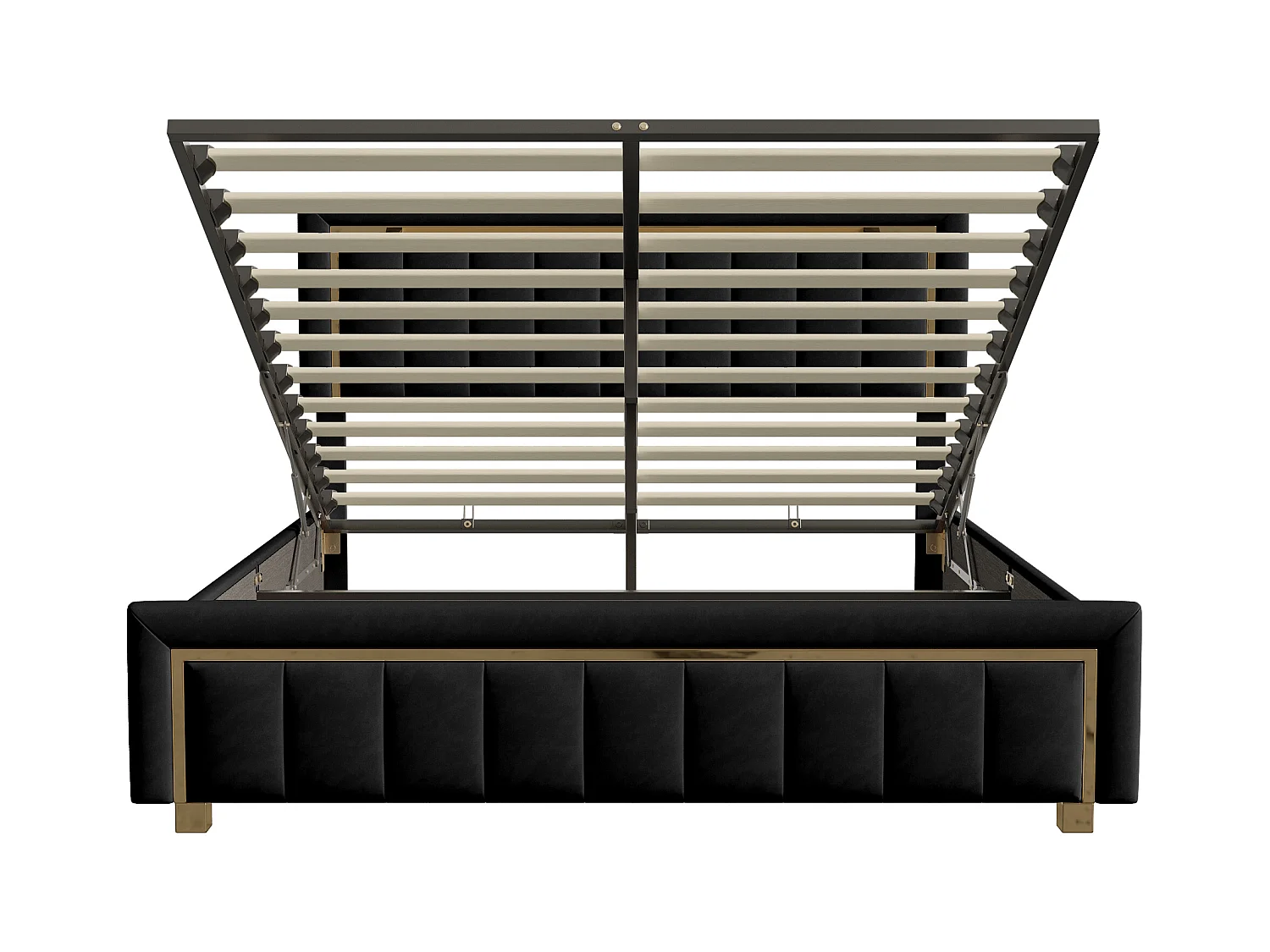 Lit adulte 160x200 cm avec sommier à lattes  - Lit double 160x200 coffre rangement soldes - cadre de lit 160x200 cm - tissu en velours - noir