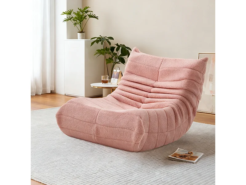 fauteuil à paresseuse, canape paresseux en velours, Scandinave, rose