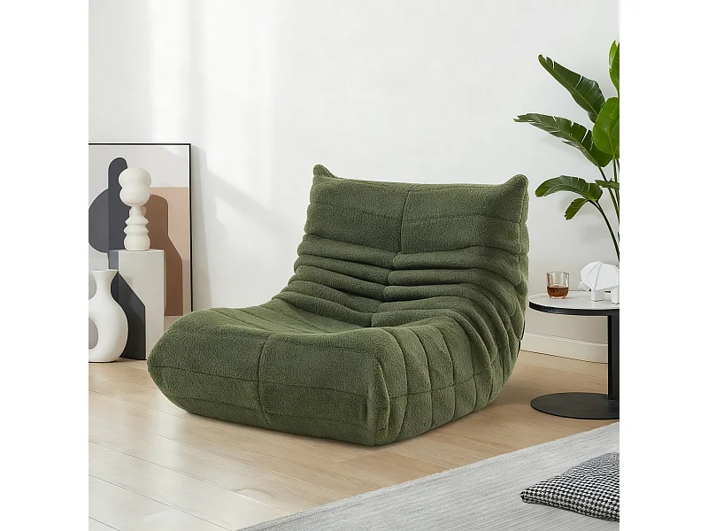 fauteuil à paresseuse, canape paresseux en velours, Scandinave, vert
