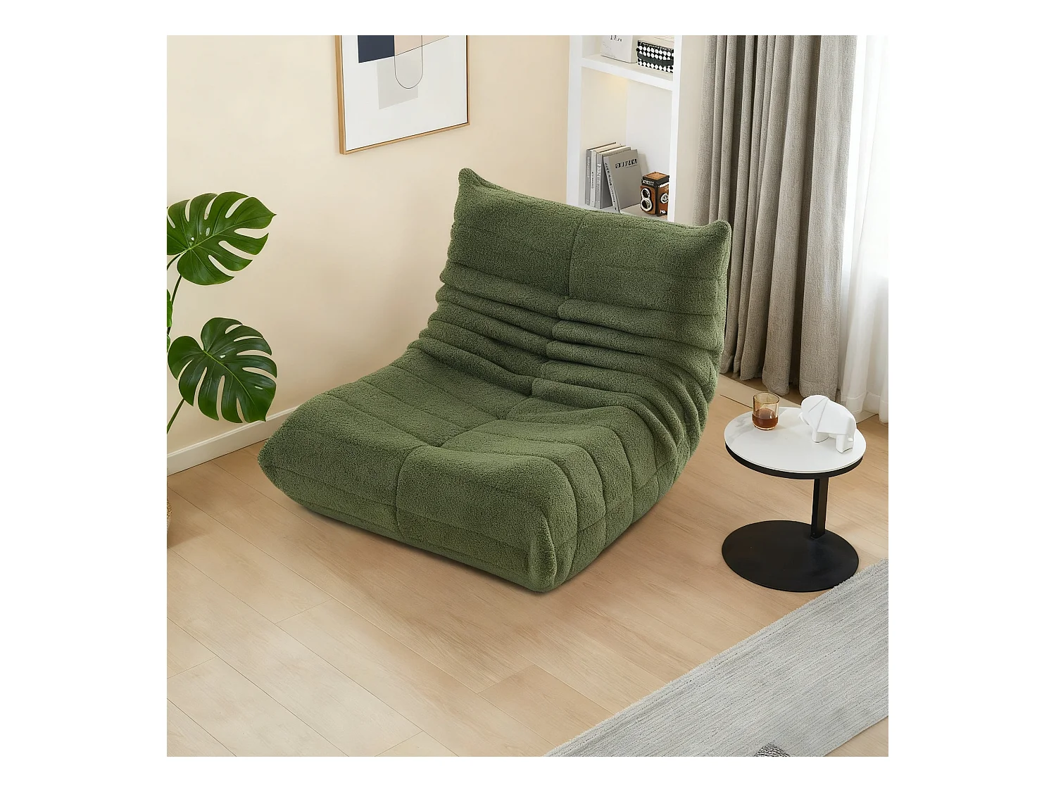 fauteuil à paresseuse, canape paresseux en velours, Scandinave, vert