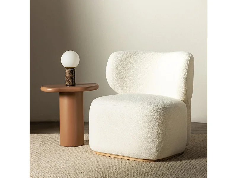 Gestoffeerde fauteuil 80x76x77 cm wit Morela