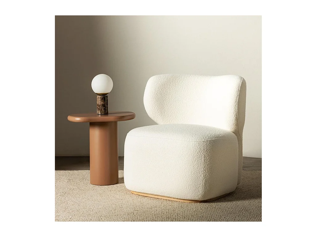 Fauteuil rembourré 80x76x77 cm blanc morela
