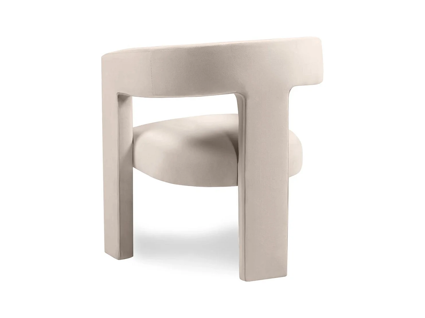 Fauteuil lounge 66x57x76 cm Velours Lauren beige clair