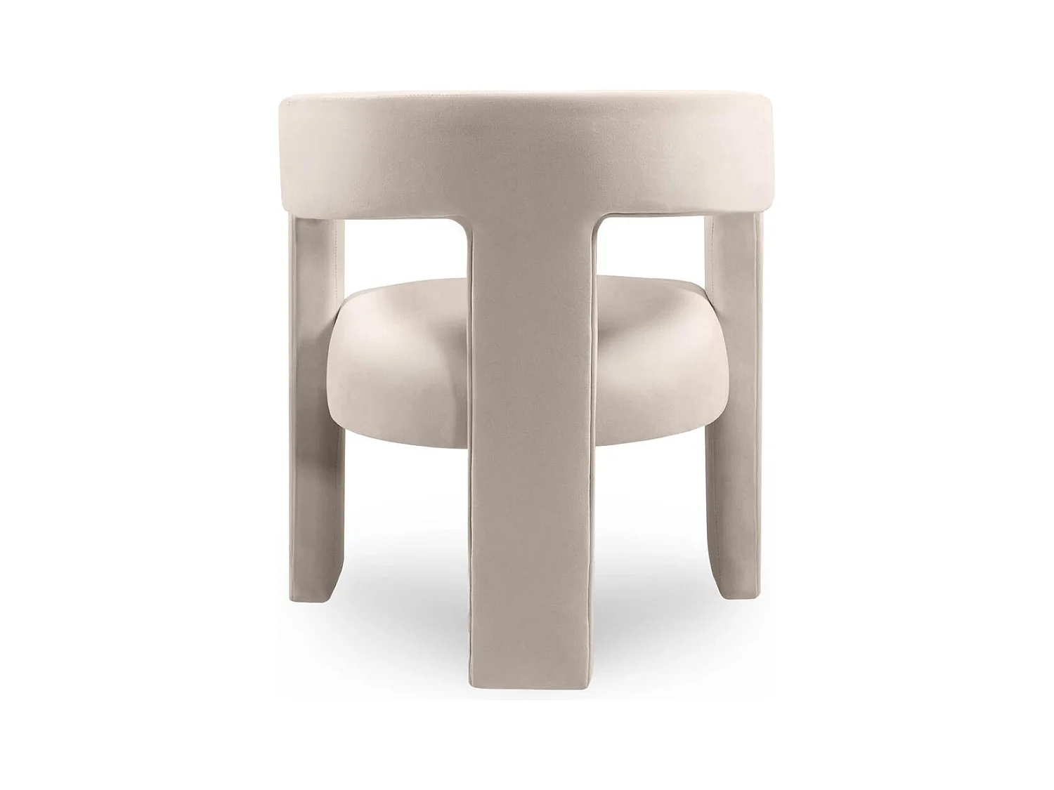 Fauteuil lounge 66x57x76 cm Velours Lauren beige clair