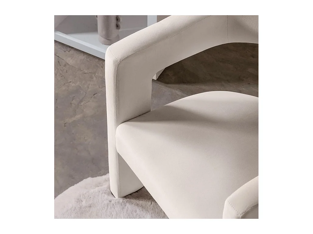 Fauteuil lounge 66x57x76 cm Velours Lauren beige clair