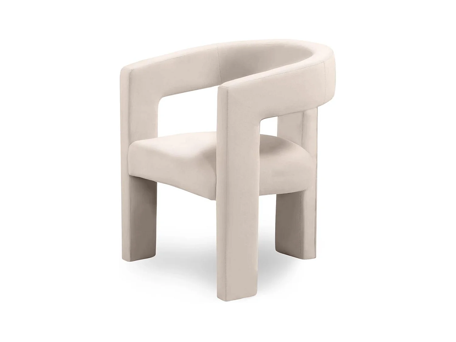 Fauteuil lounge 66x57x76 cm Velours Lauren beige clair