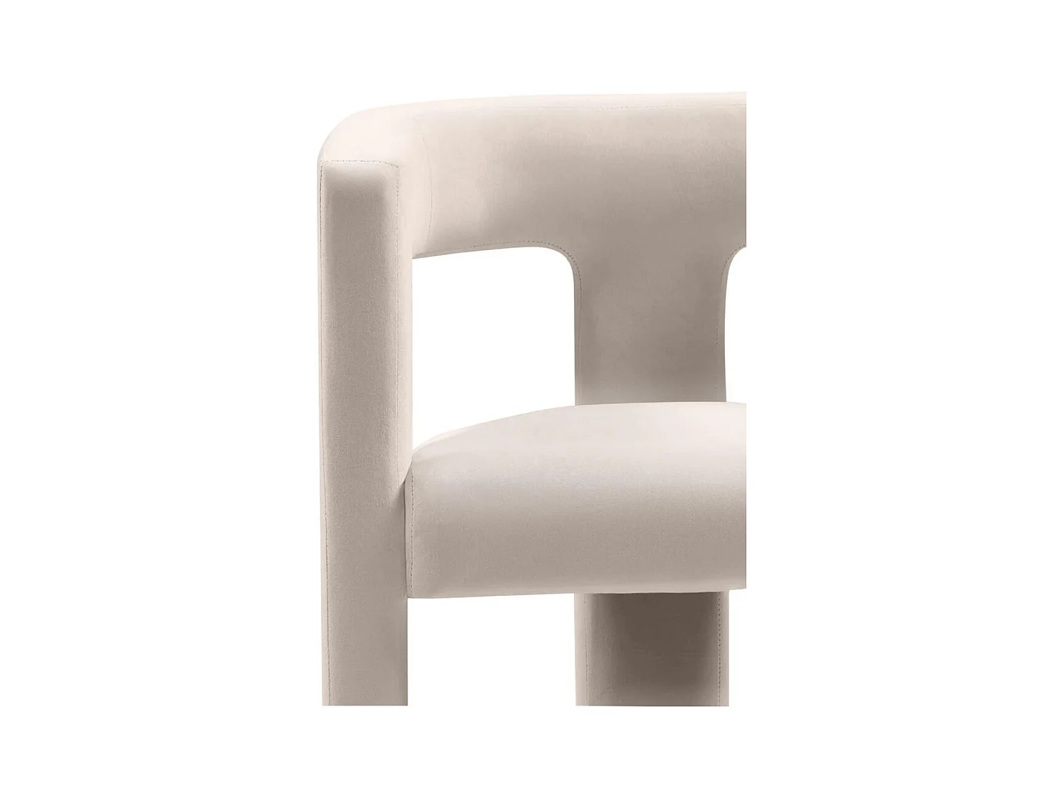 Fauteuil lounge 66x57x76 cm Velours Lauren beige clair