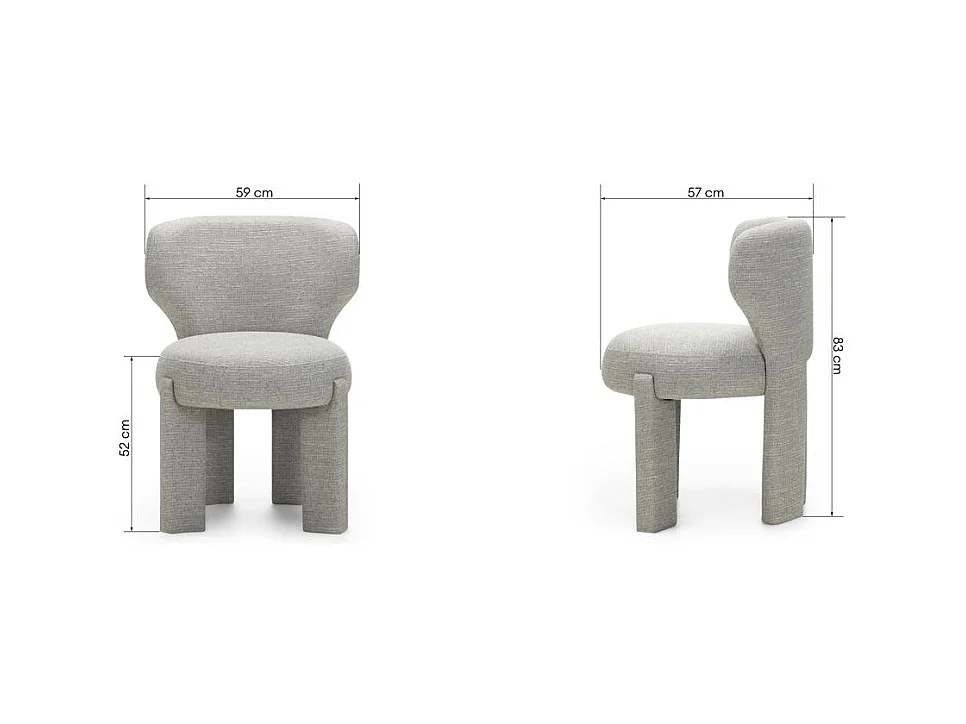 Fauteuil rembourré 83x59x57 cm gris clair Mali