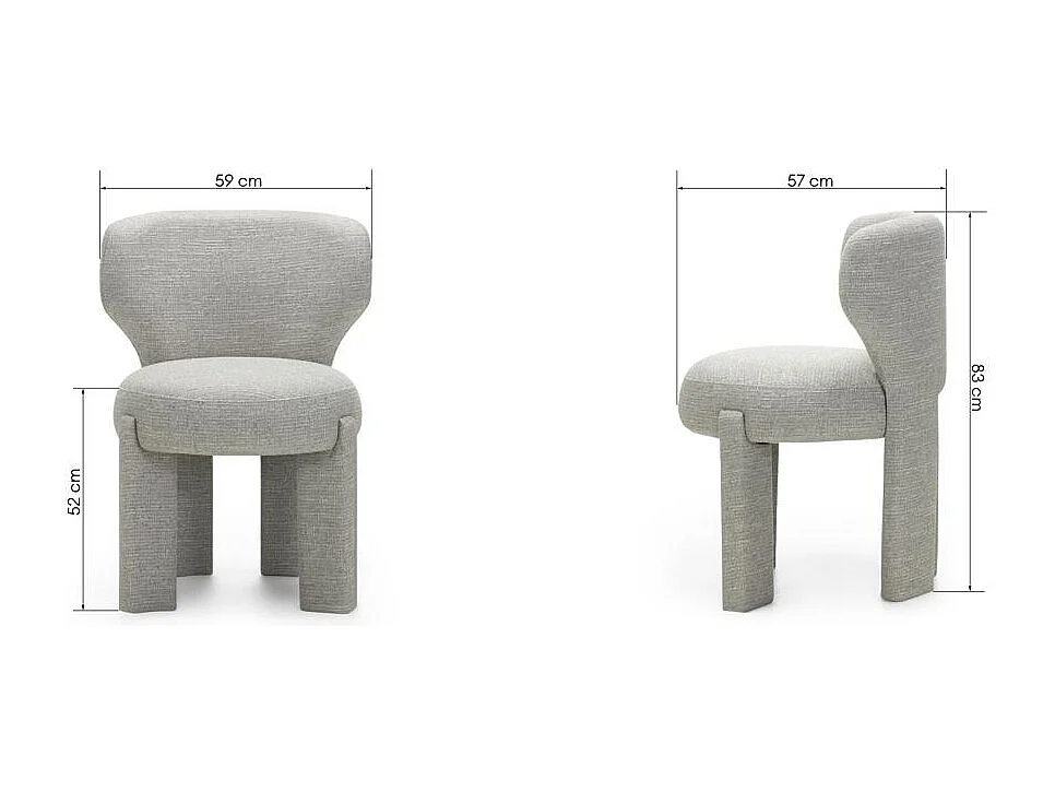 Polsterstuhl 83x59x57 cm hellgrau Mali