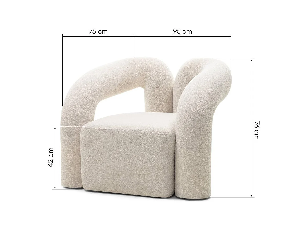 Fauteuil 76x95x78 cm licht beige Sellel