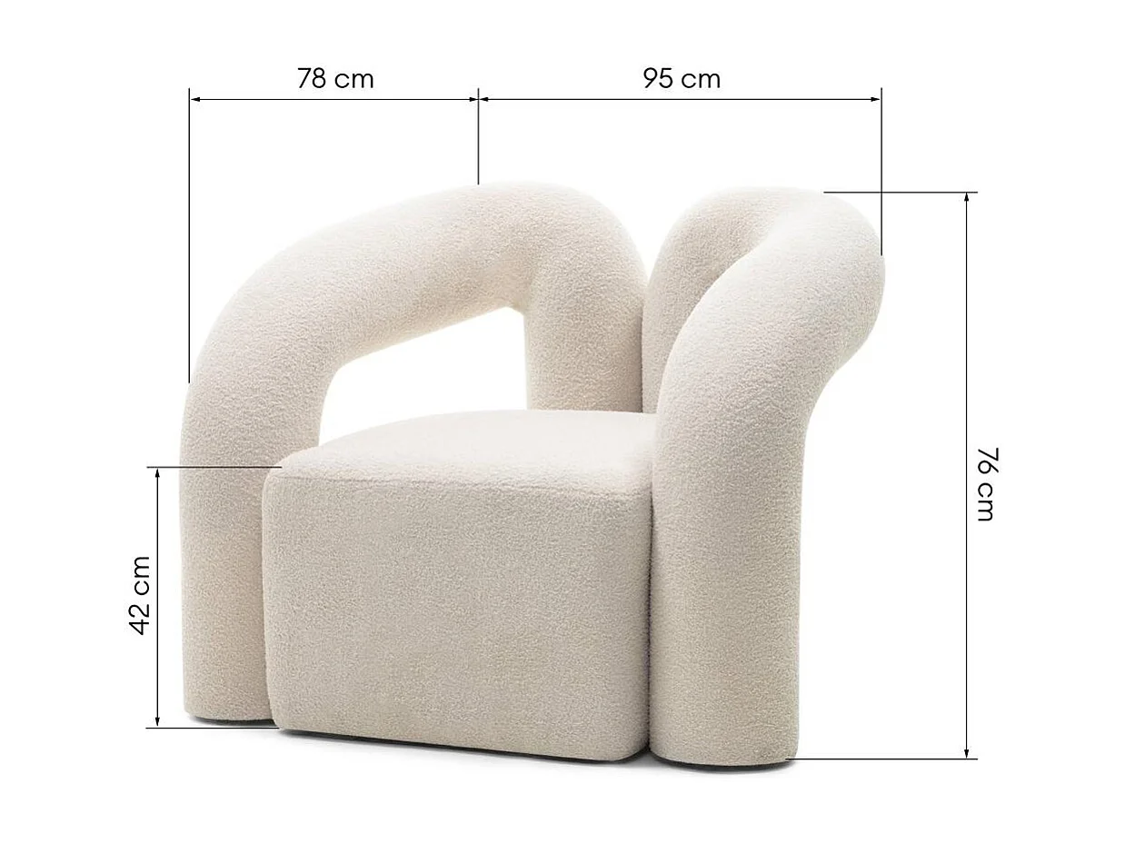 Poltrona 76x95x78 cm beige chiaro Sellel