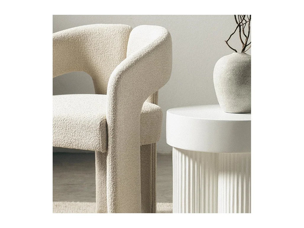 Fauteuil rembourré 62x56x77 cm beige Joel