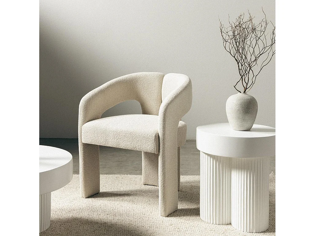 Gestoffeerde stoel 62x56x77 cm beige Joel