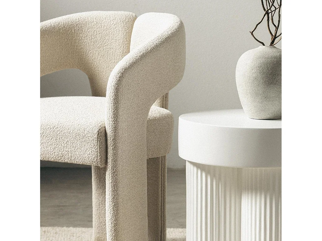 Gestoffeerde stoel 62x56x77 cm beige Joel