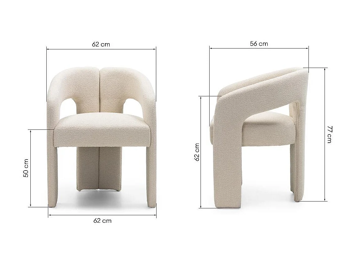 Gestoffeerde stoel 62x56x77 cm beige Joel