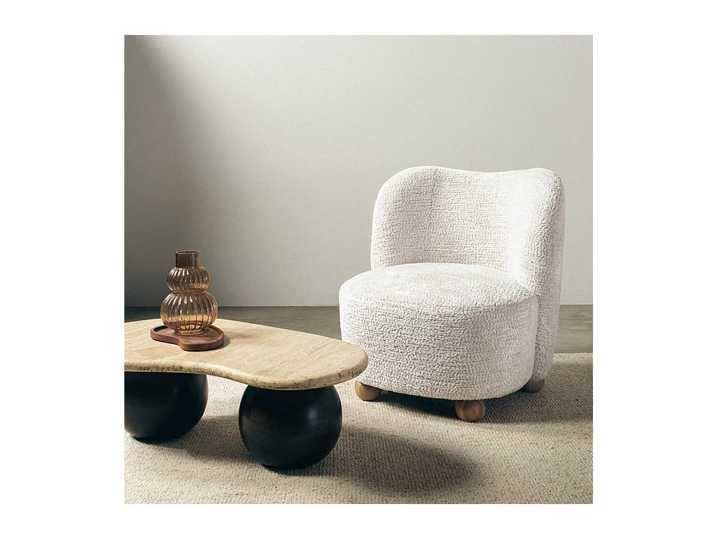 Fauteuil lounge 74x82x82 cm Beige Imami