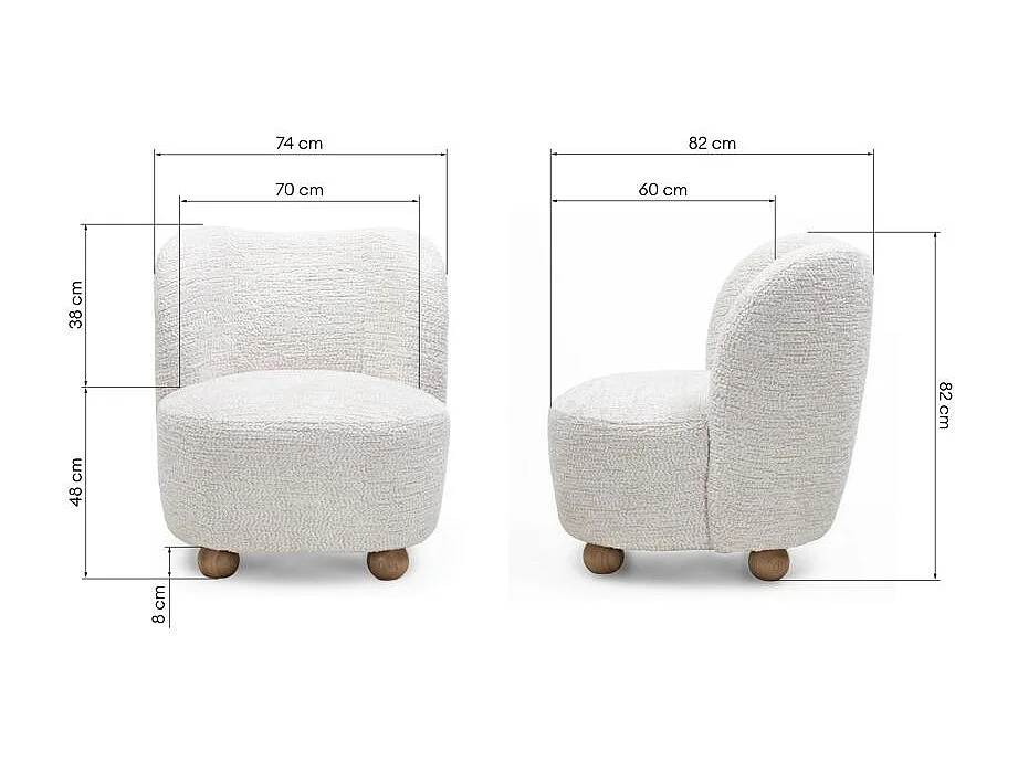 Loungesessel 74x82x82 cm Beige Imami