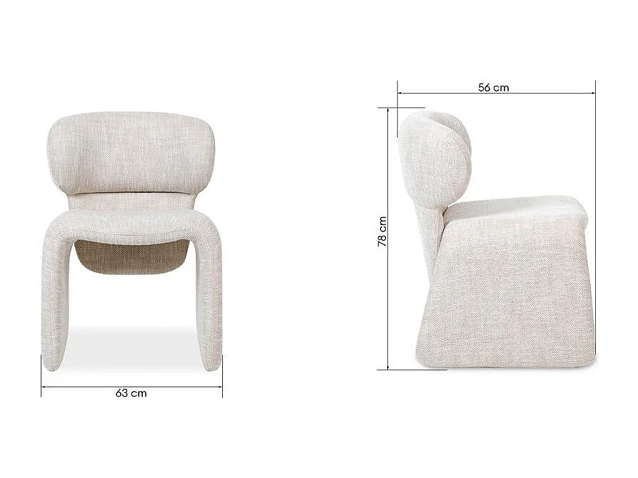Polsterstuhl 63x56x78 cm beige BIZZA