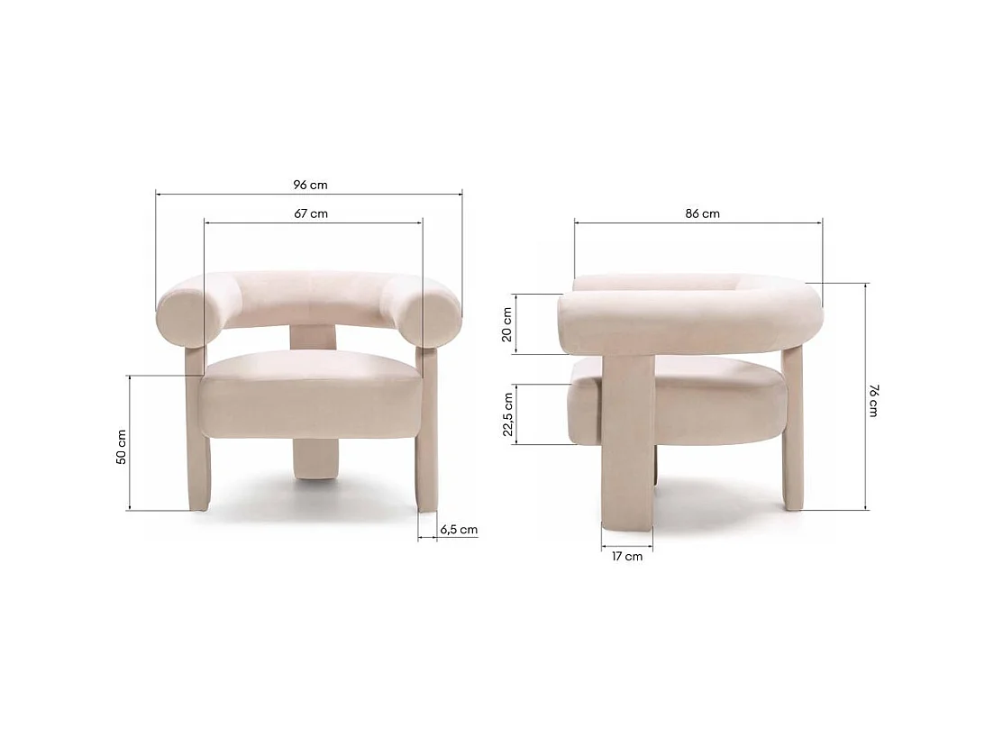 Lounge stoel 76x96x86 cm beige Atypique