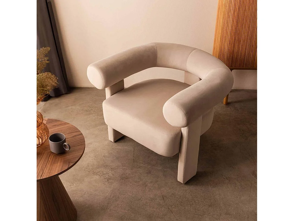 Sillón lounge 76x96x86 cm beige Atypique