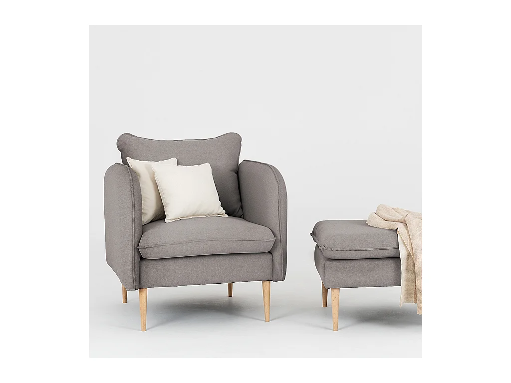 Sessel 0,89x0,8x0,9 m grau Posh Wood