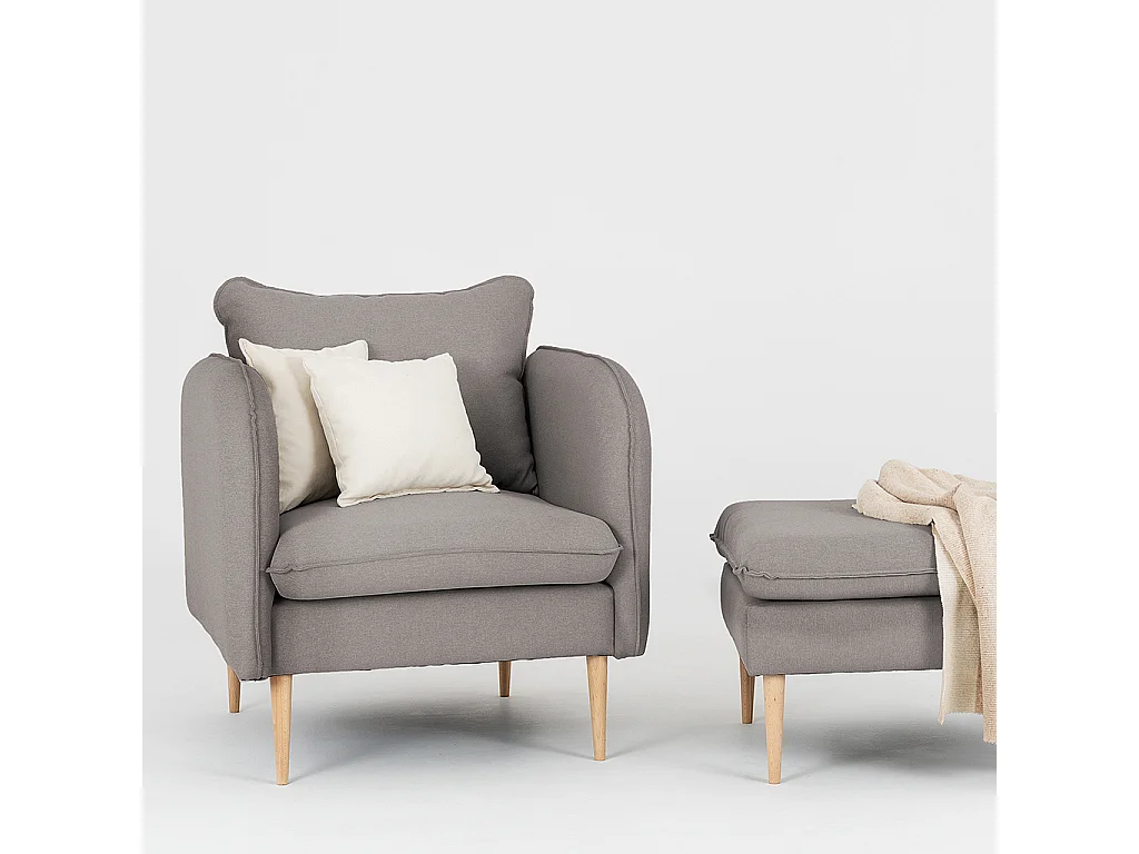 Sillón 0,89x0,8x0,9 m gris Posh Wood