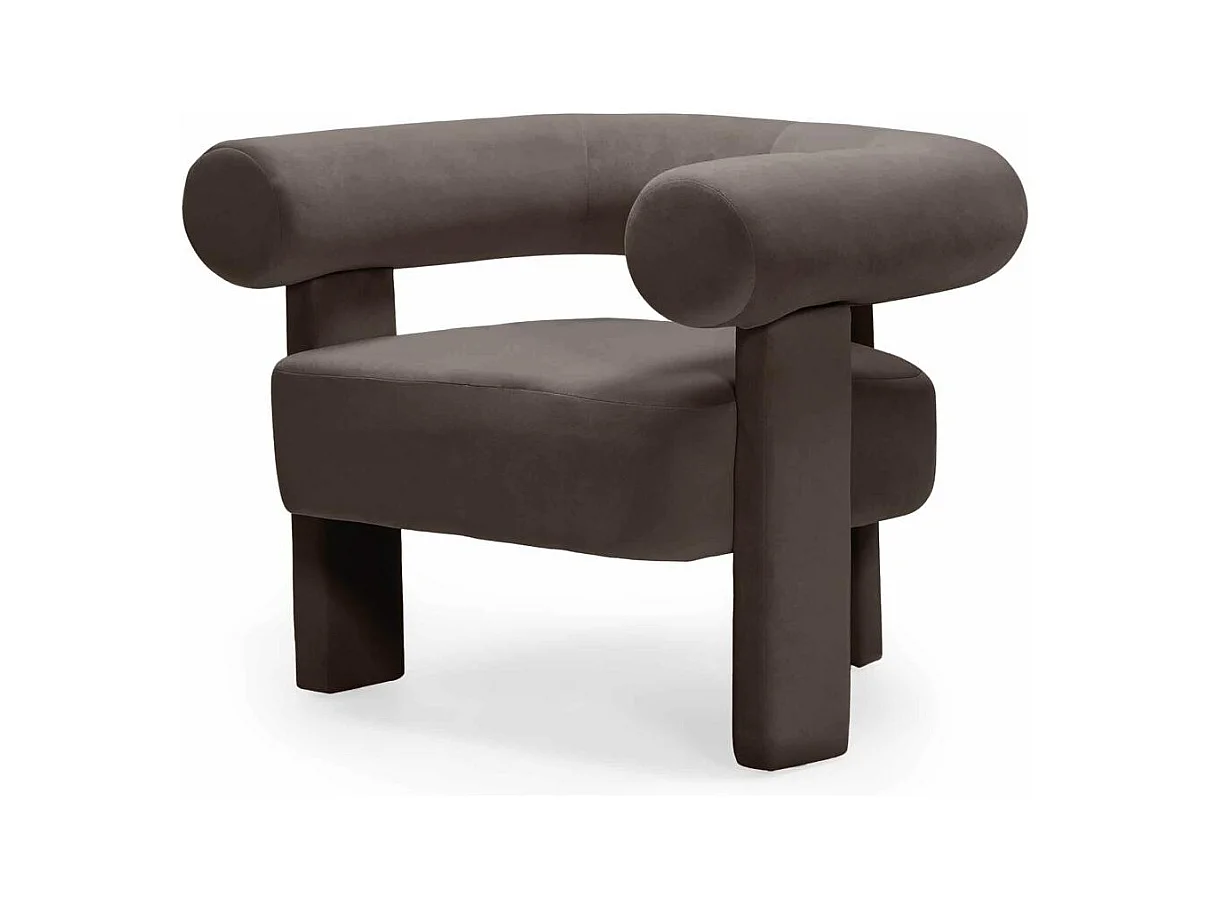 Fauteuil Lounge 96x86x76 cm Marron Clair Atypique