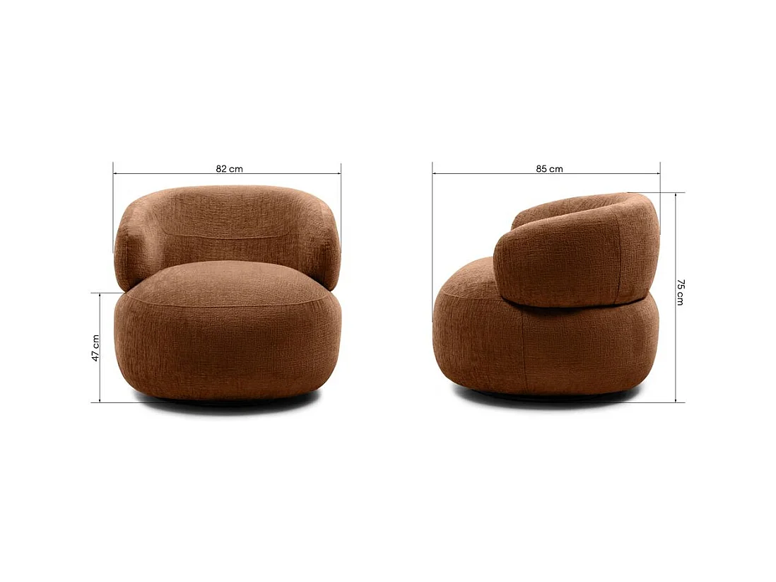 Draaistoel 75x82x85 cm Koper erker