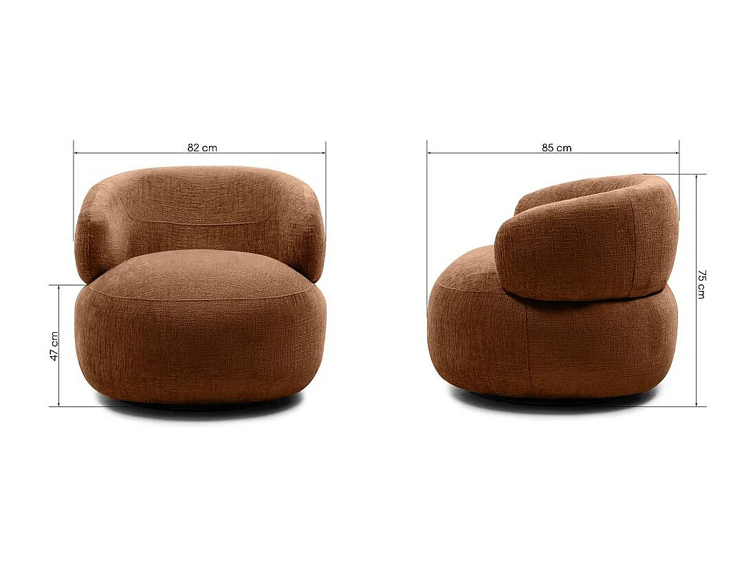 Sedia girevole 75x82x85 cm Rame oriel